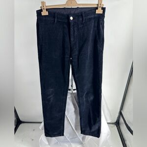 Massimo Alba comfort cotton velvet navy blue trousers